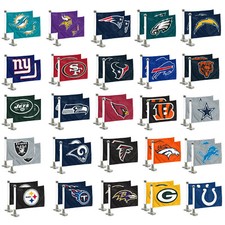 Football Car Hood Trunk Ambassador Flags Set Of Two 4 X 6 Double Sided