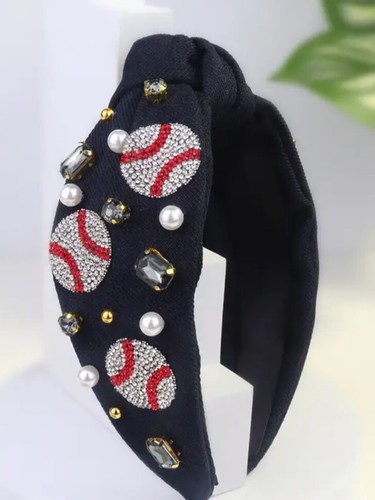 Baseball Bling & Rhinestones Headband Adult Size 2-Sided Design NEW - Picture 6 of 16