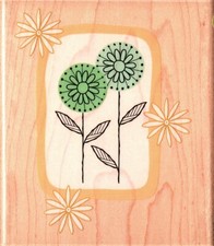 Inkadinkado FLOWER BACKGROUND Wood Mounted Rubber Stamp Garden Spring