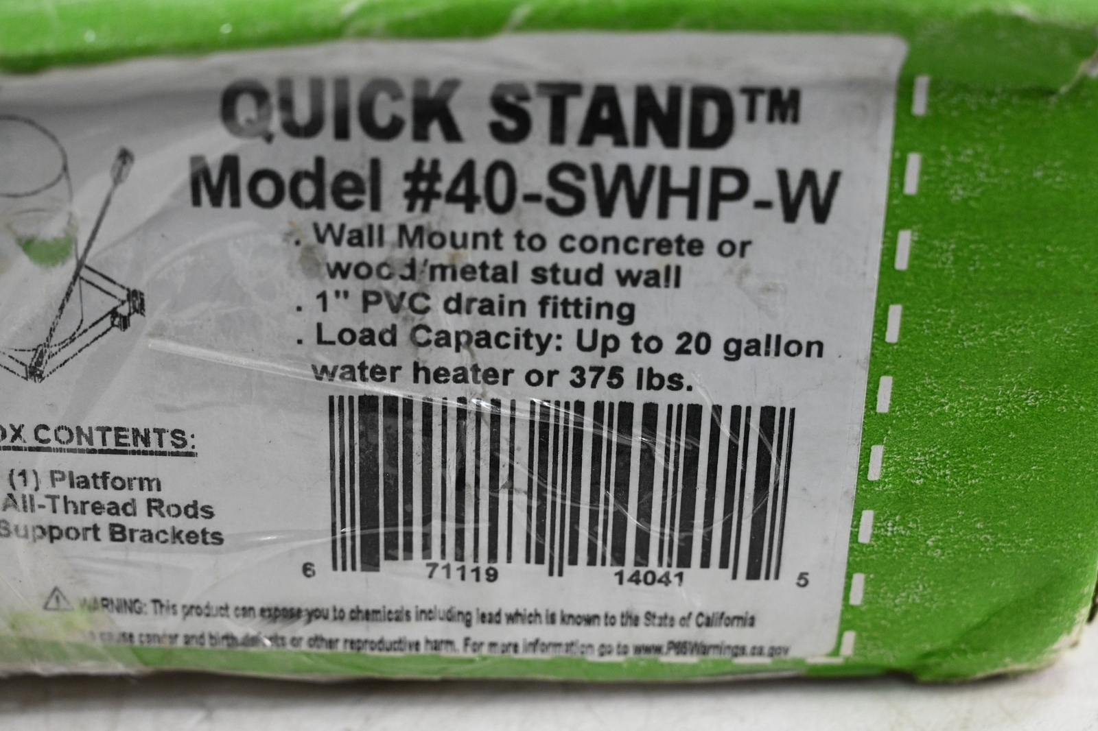 Holdrite 40-SWHP-W QuickStand Wall Mounted Suspended Water Heater Platform  | eBay