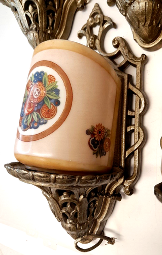 6 RARE 1920's ART DECO SLIP SHADE Matching Lightolier After Sunset Sconces - Picture 10 of 23