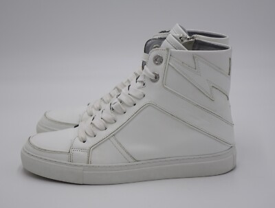 Zadig & Voltaire ZV1747 High Flash White Leather High-Top Sneakers ZV1747 High Flash High-Top Platform Sneakers - White with  main image 2