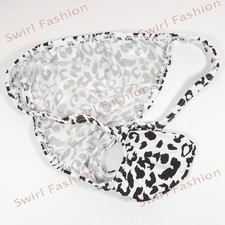 K703 Mens Underwear Tanga Bikini Contoured Pouch Printed Black/white etc.