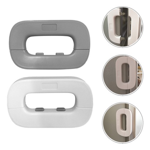 1 Set 2 Stück Mehrzweck Schranktür Kühlschrank Sicherheitsschlösser (weiß grau) - Bild 12 von 12