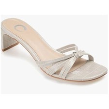 NIB - Journee Collection Karina Sandal Gray Croc 9.5 Slip On Vegan Leather