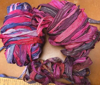 curly ribbon trim 1/4'' rayon metallic thread 3yds made in USA
