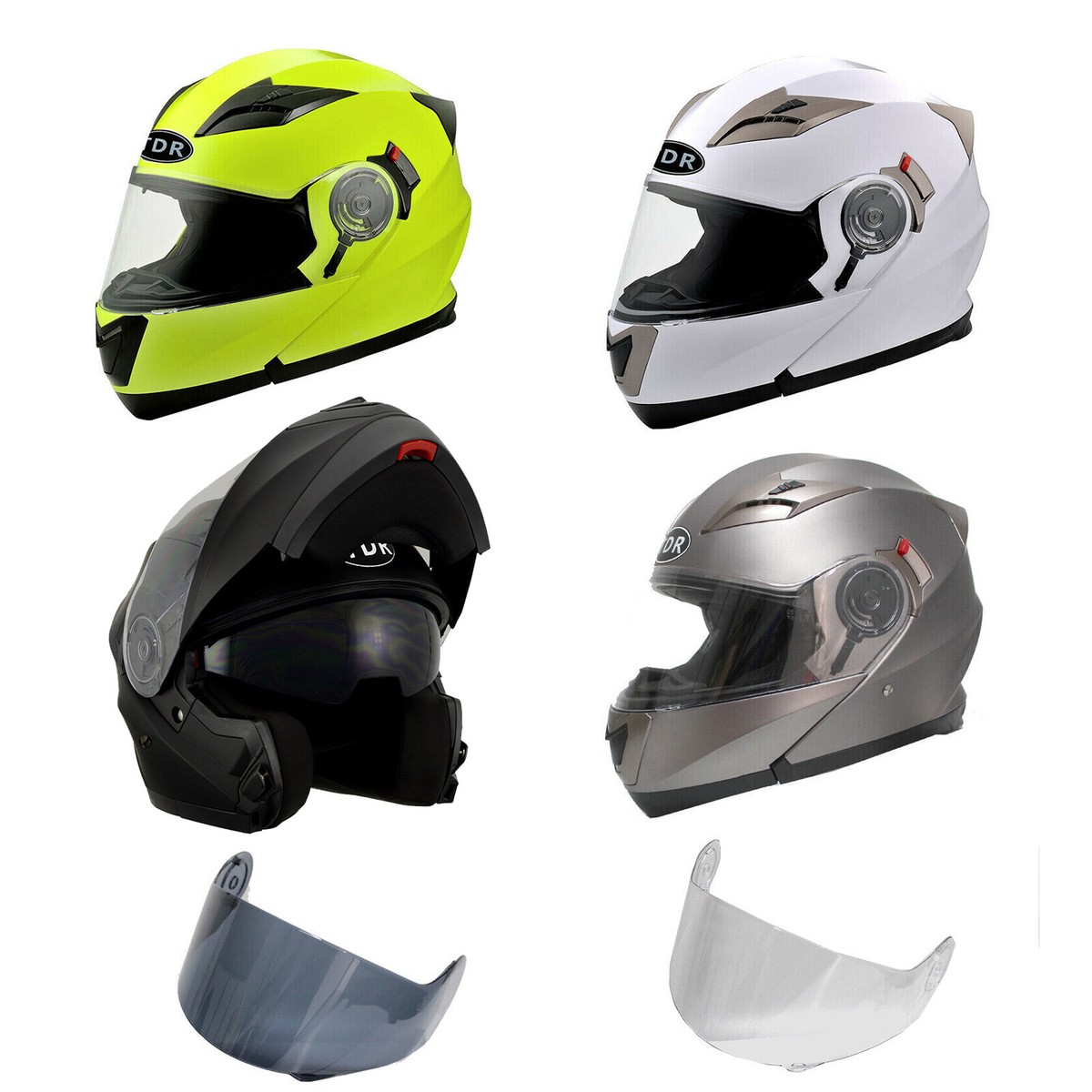 Unisex Racing Helmet For Adults Full Face Motorcycle Helmet Double Visor Folding Modular Motocross Helmet Motor Moped Street Bike Racing Casco Moto
