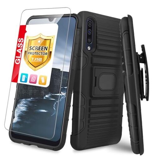 Funda Teléfono Compatible con Samsung Galaxy A50/Galaxy A30/Galaxy A20, Negra