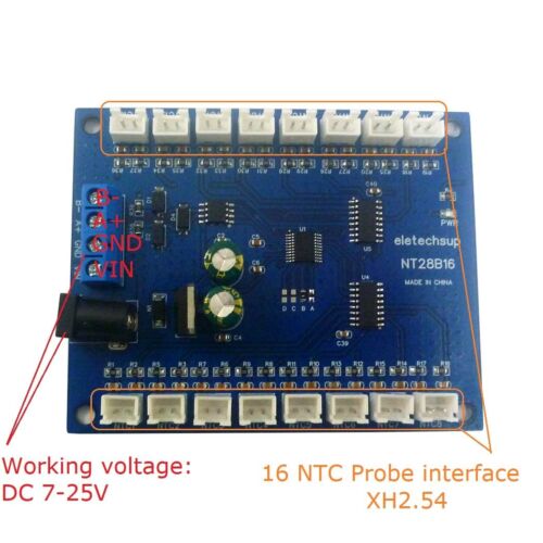 NT28B16  RS485 Temperature Collector Modbus RTU Automatic Recorder B3950 NTC - Bild 1 von 21
