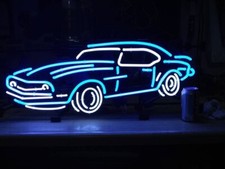 Insegna Luminosa Neon 24"x20" Auto d'epoca Auto d'epoca Automobile Espositore Lampada