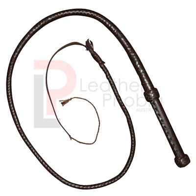 Generisch Fouet en cuir de taureau véritable Bullwhip en