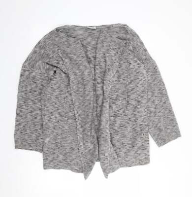 Marks and Spencer Damen Strickjacke Grau V-Ausschnitt Acrylmischung Größe L - Wasserfall