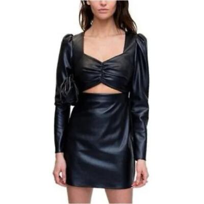 NWT Ronny Kobo Faux Leather Cut Out Dress M | eBay