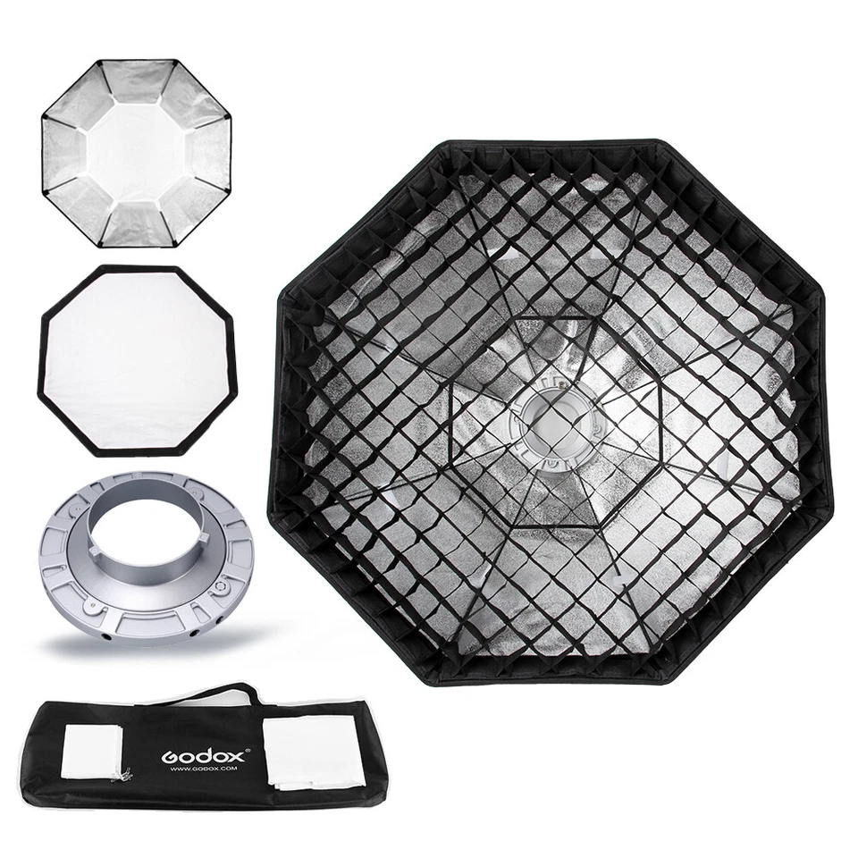US Godox 95cm Octagon Softbox Diffuser Bowens Speedring For Studio Strobe Flash - Image 3 of 4