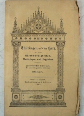 Thuringia and the Harz with their curiosities folk tales 22nd 1841 B18628