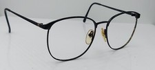 Vintage Perry Ellis PE-12 Black Oval Metal Sunglasses Japan FRAMES ONLY