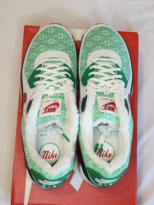 Nike Air Max 90 Nordic Ugly Christmas Sweater Mens 12.5 White University  Red | eBay
