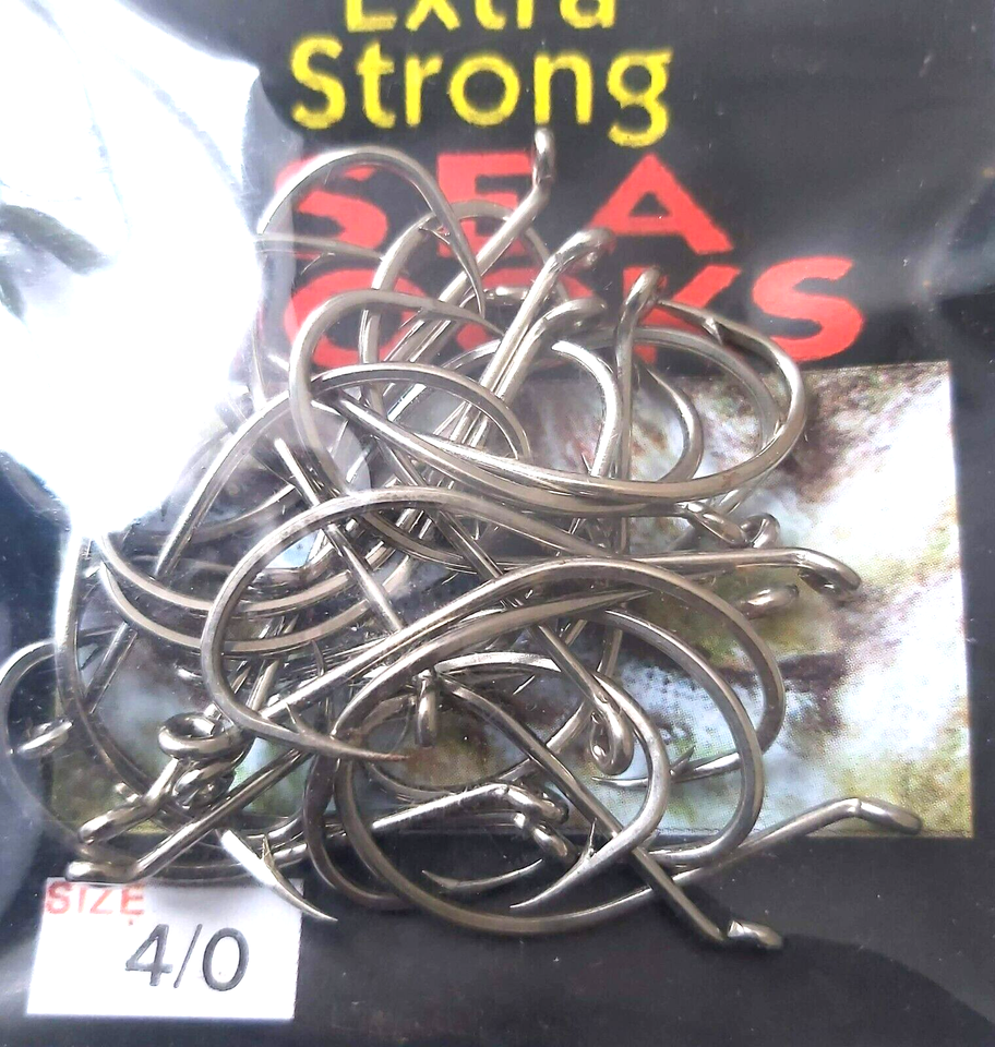 Le Pecheur Extra Strong Fishing Sea Hooks. Size 4/0 pack of 25 eBay