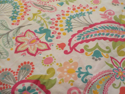 Pottery Barn Teen "Swirly Paisley" Twin Duvet Cover Flowers Pink/Green/blue/ - Picture 9 of 16