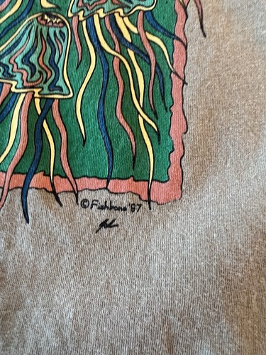 Vintage Fishbone T-Shirt Size XL 1997 Band Music Grunge Tour Eyeball Green Mens - Picture 6 of 8