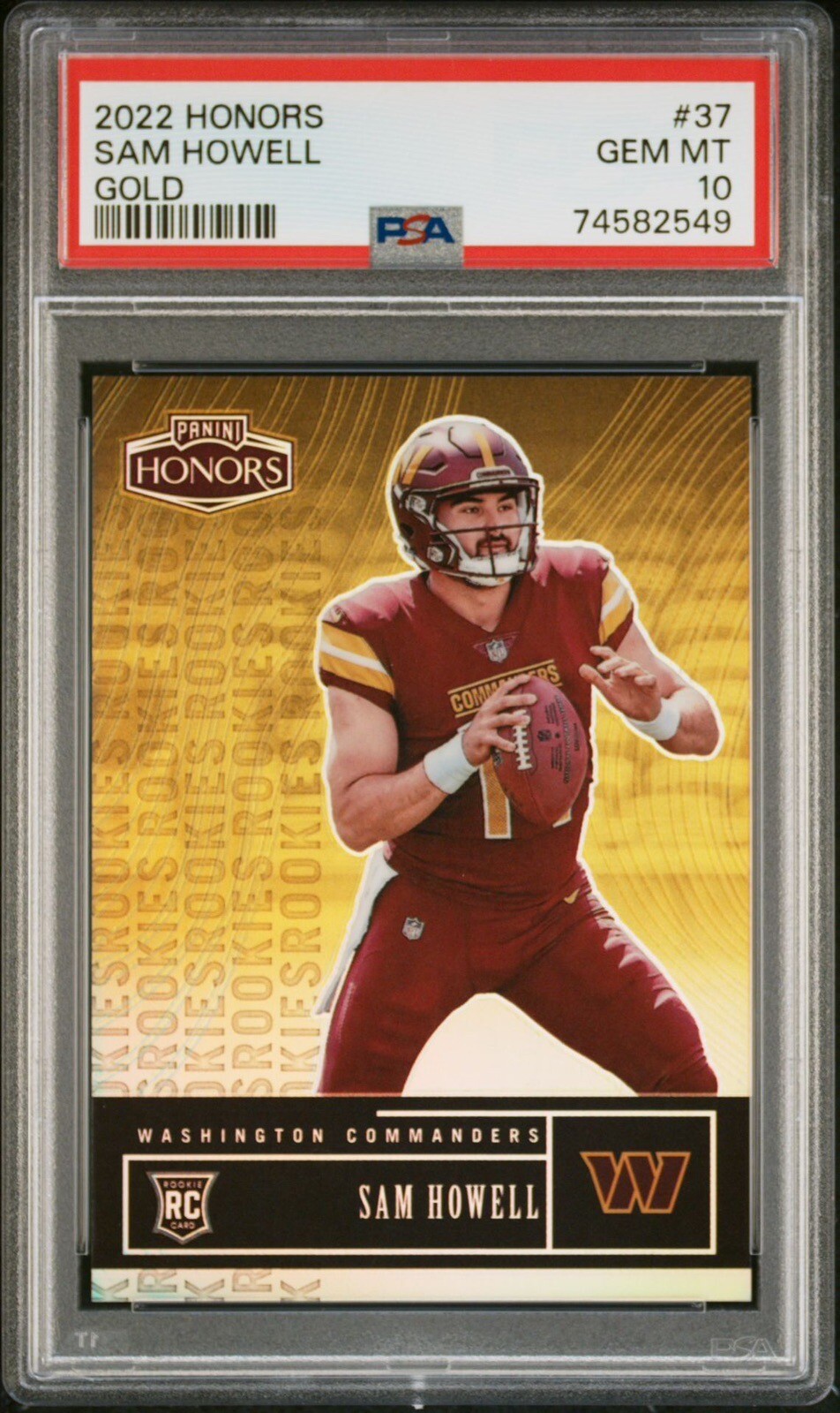 Sam Howell Panini Honors #37 Gold