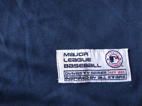 NWT YORK YANKEES LARGE MLB BUTTON DOWN DYNASTY STITCHED JERSEY DARK BLUE & WHITE - Picture 8 of 8