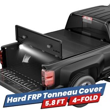 5.8ft 4-fold Truck Bed Tonneau Cover Frp For 07-26 Chevy Silverado Sierra 1500