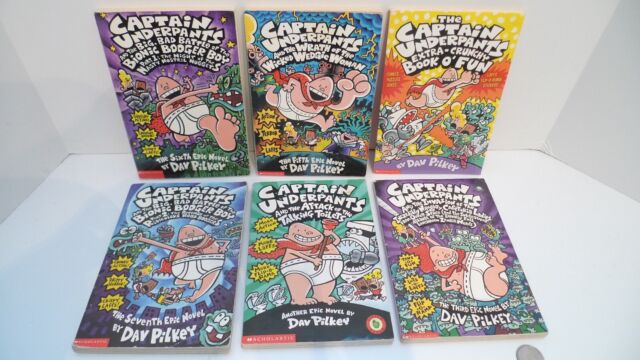 Lot of 6 Captain Underpants Chapter Books PB Dav Pilkey !!! 6 BOOKS | eBay