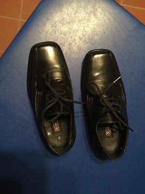 Boys Stacy Adams Childs Sz 14? Demill Black Lace Up Worn  display picture 3