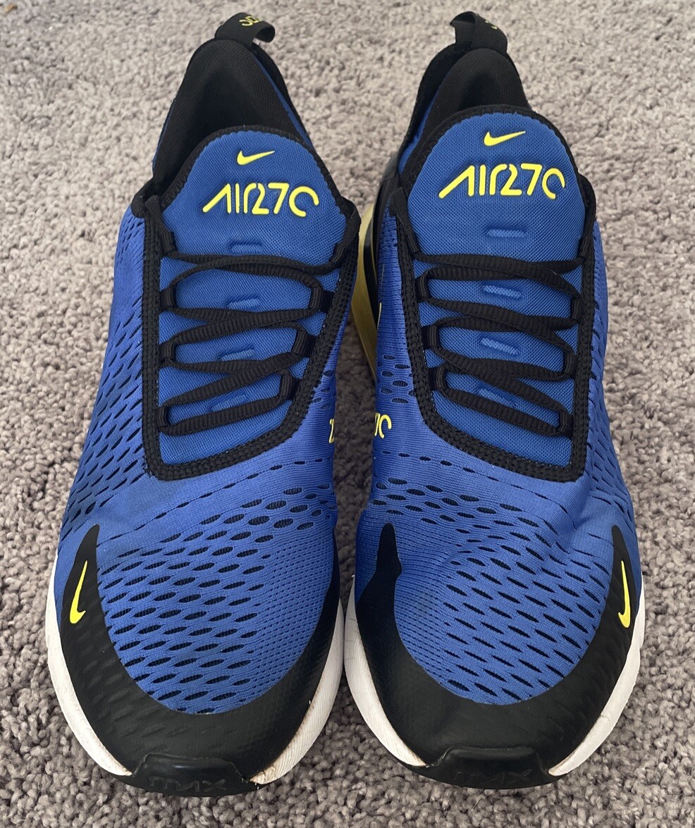 Size-13 Nike Air Max 270 Mens Blue Yellow Warriors BV2517-400