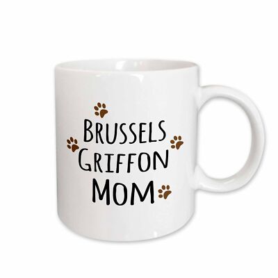 3dRose Brussels Griffon Dog Mom - Doggie by breed - brown muddy paw prints love