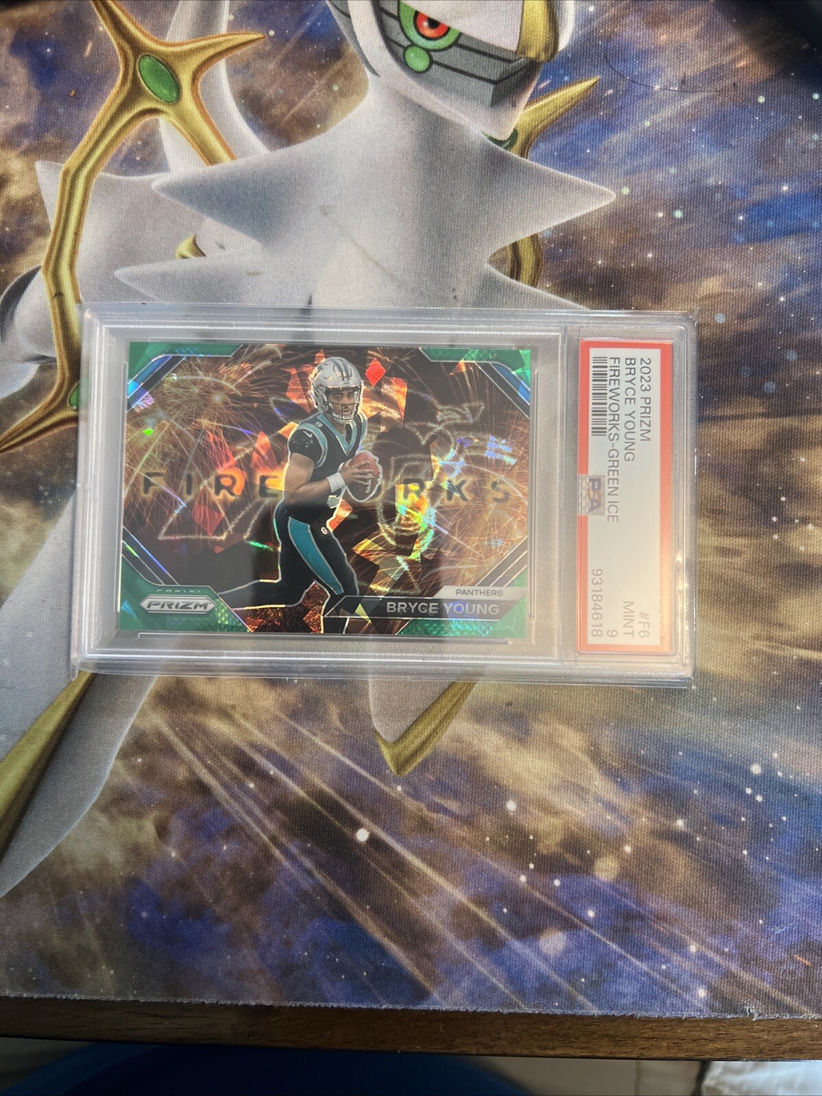 2023 Prizm Bryce Young F6 Fireworks-Green Ice PSA 9 Rookie Card!!!
