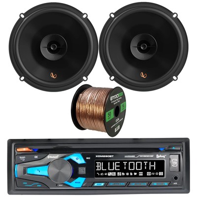 Dual XDM290BT 1-DIN CD Bluetooth Receiver 2x 6.5'' 150W Max Car Speakers + Wire
