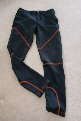 Like An Angel Girl's Black Elastic Back Belted Trouser Straight Leg Pants LG  Fl