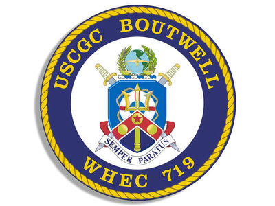 8cm 2xAufkleber Sticker Uscgc Coast Guard Boutwell Whec-719 Seal F3246
