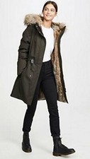Mackage 'anabel' Womens Down Parka Fur Size Xl In Olive Army Green