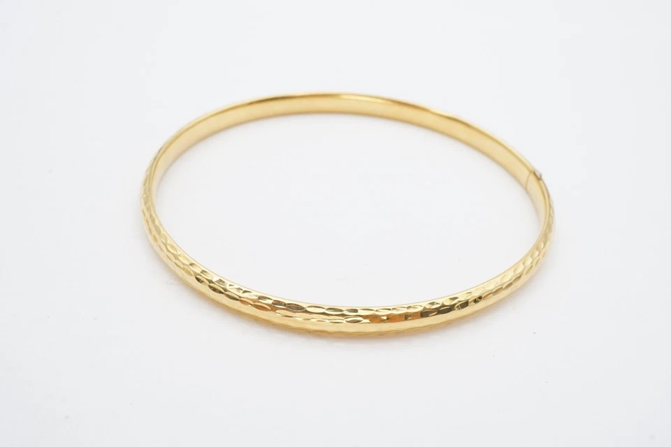 Milor 14k Yellow Gold Bangle Bracelet Textured 7.5" - Image 4 of 4