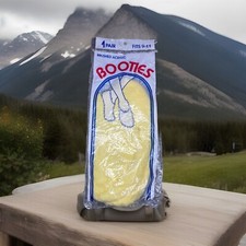 VTG Socks Brushed Booties NOS Yellow 9-11 80's Acrylic Low Cut Eros Hosiery USA