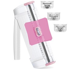 3-in-1 Paper Trimmer with Straight, Scoring  Perforating Blades, 9" A5 Cutte...
