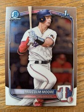 2025 bowman chrome 1st prospect Malcolm Moore #BCP-129 Texas Rangers