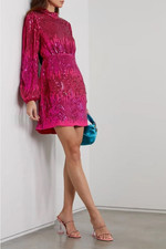 NEW Rixo LARA - HOT PINK Sequin Dress Size XL