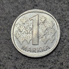 FINLAND 🇫🇮 ONE (1) MARKKA COIN 1990