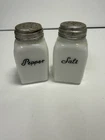 Vintage McKee Milk Glass Salt & Pepper Shakers, Art Deco...