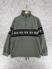 Bogner Jacket Mens XL Black Full Zip Fleece Fair Isle Made in USA