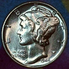 1944-P Mercury Dime – Uncirculated – Brilliant 90% Silver