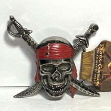 Disney Pirates of the Caribbean Enameled Skull Belt Buckle