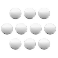 10 StüCk Runde MetallknöPfe,15Mm,Flache NäHknöPfe Aus Legierung,Silber