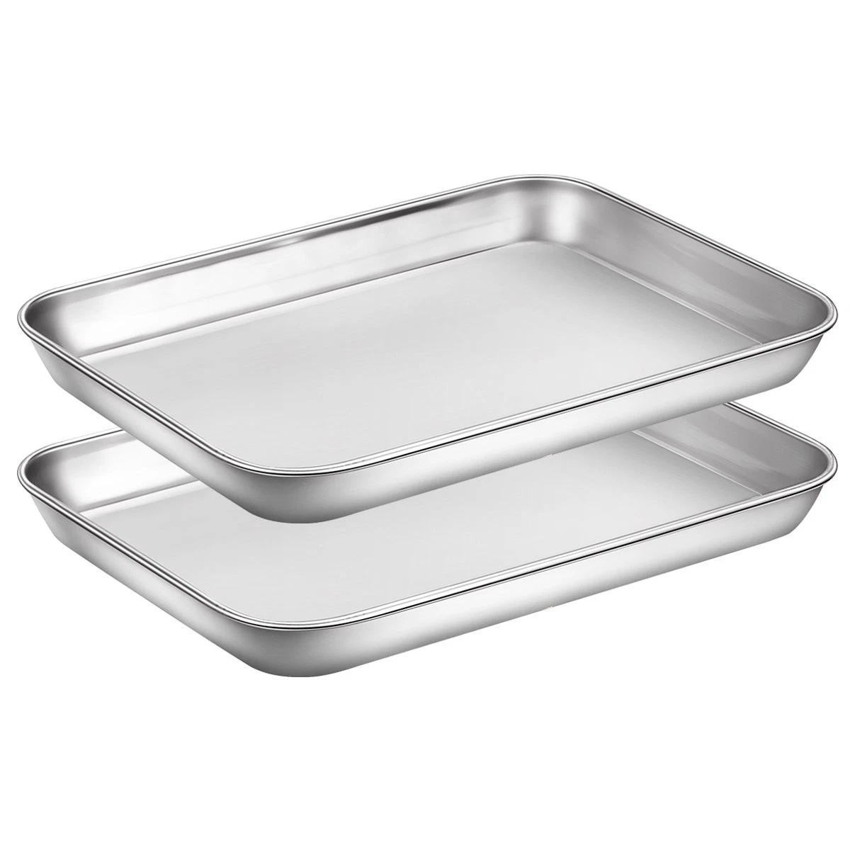 Baking Sheets Set of 2, Cookie Sheets 2 Pieces Stainless Steel Baking Pans & ...