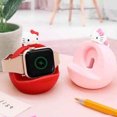GARMMA Hello Kitty Apple Watch & Phone 2-in-1 Charging Stand Silicone JAPAN NEW