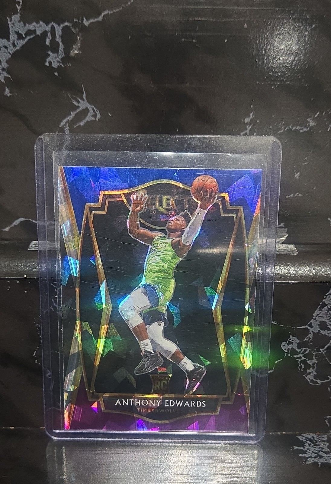 2020-21 Panini Select - Anthony Edwards #169 Blue White Purple Cracked Ice RC